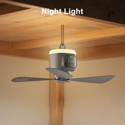 12000mAh Rechargeable Tent Ceiling Fan with Remote Control & LED Light – 7.5hr+ Runtime for Camping - Billede 6